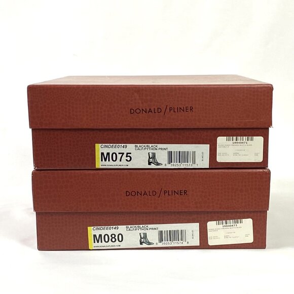 Donald Pliner Cindee Black Leather/Python Print Block Heel Ankle Boot 7.5 & 8 - Picture 10 of 10